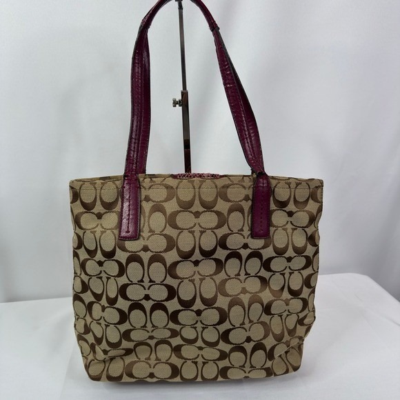 Y2k Coach Signature Python Stripe‎ Tote Bag Raspberry - Picture 11 of 14